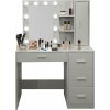 Aga toaletný stolík so zrkadlom a osvetlením sivý MRDT23