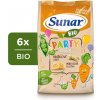 Sunar BIO Party mix, hráškové a mrkvové detské chrumky 6 x 45 g