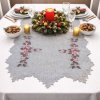 EVENIT Vianočný obrus vyšívaný - Šípky, svetlo sivý 0082/1 Bavlna 40x85 cm