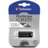 Verbatim USB flash disk, USB 3.0, 128GB, PinStripe, Store N Go, čierny, 49319, USB A, s výsuvným konektorom