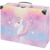 BAAGL Skladací školský kufrík Rainbow Unicorn s kovaním