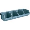 ArtPlast Oceľové lišty s plastovými boxmi, 4x box 146 x 237 x 124 mm