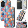 Peňaženkové kožené puzdro COLORFUL na Huawei Nova 10 – Kosoštvorcová mandala