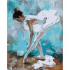 Baletka s modrým pozadím, 40 × 50 cm, vypnuté plátno na rám 6047691