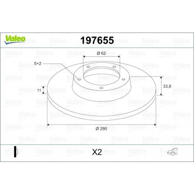 Brzdový kotúč VALEO 197655