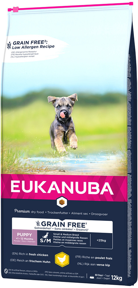 Eukanuba Grain Free Puppy Small Medium Breed Chicken 12 kg