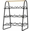 H&S Decoration Skladací regál Kov Drevo Čierna Hnedá 46x33x29cm Loft Deco