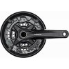 Shimano kľuky FC-MT210-L, 175mm 40-30-22 zubov, čierne, s krytom, 9 speed, s ložiskami