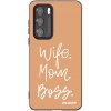 Picasee silikonový černý obal pro Huawei P40 - Boss Mama