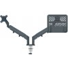LEITZ Duální prostorově úsporné rameno pro monitor a laptop ERGO tmv. šedé