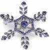 Brošňa s brúsenými kamienkami vločka - modrá