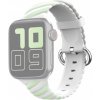 AppleKing prepletený silikónový remienok pre Apple Watch 42mm / 41mm / 40mm / 38mm - bielo-zelený - možnosť vrátiť tovar ZADARMO do 30tich dní