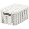 CURVER úložný box RATTAN S, 29,1 x 19,8 x 14,2 cm, biely, 03617-885