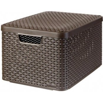 CURVER Úložný box RATTAN L, 44,5 x 24,8 x 33 cm, hnedý, 03619-210