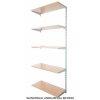 Nástenný regál prídavný 40 x 80 x 200 cm, strieborný - 5 políc buk