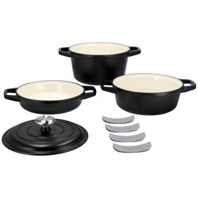 Silvercrest Súprava liatinových hrncov Premium čierna 100409641