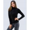 GINA Dámske merino tričko so zipsom a dlhým rukávom | 88015P - čierna, S