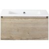 Kúpeľňový nábytkový set Sanox Frozen farba čela dub prírodný ŠxVxH 81 x 42 x 46 cm s keramickým umývadlom bez otvoru na kohút