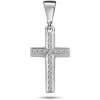 Lillian Vassago Prívesok krížik zdobený zirkónmi v bielom zlate LLV98-GP089W