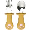 Malý Ježko Kovový príbor pre bábätká Mačička Mustard Yellow