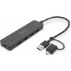 DIGITUS Digitus DA-70235 hub USB 3.2 Gen 1 (3.1 Gen 1) Type-A + Type-C 12000 Mbit/s Čierna (DA-70235)