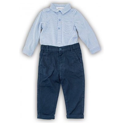 Minoti Dojčenský set bavlnený body košele a nohavice Minoti SMART 5 modrá