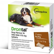 Drontal Dog Flavour XL 525/504/175 mg Tablety na odčervenie pre veľké plemená psov 2 tablety