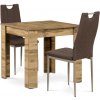 Jedálenský set z MDF s 2 hnedými stoličkami, 80 x80 x 75 cm, dub Sonoma