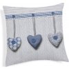 Mondo Italia Obliečka na vankúš Visiace srdiečka modrá 40x40 cm Made in Italy Modrá 40x40 cm