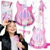 Majlo Toys Detská elektronická gitara so statívom a mikrofónom Guitar Micset ružová