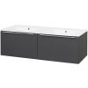 Mereo Mailo, kúpeľňová skrinka s keramickým umývadlom 121 cm, antracit, chróm madlo CN538 CN538