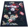Wilsondo Čierny kvetinový koberec Margy Rozmer: 80x150 cm