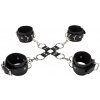 Ouch! Leather Hand And Legcuffs Black