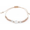 Náramok shamballa s perleťou a brúsenými korálikmi - 1 ks 4 béžová