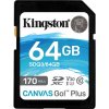 Kingston Canvas Go Plus Secure Digital SDXC UHS-I U3 64 GB | Class 10, rýchlosť 17070 MBs (SDG364 GB) SDG364GB