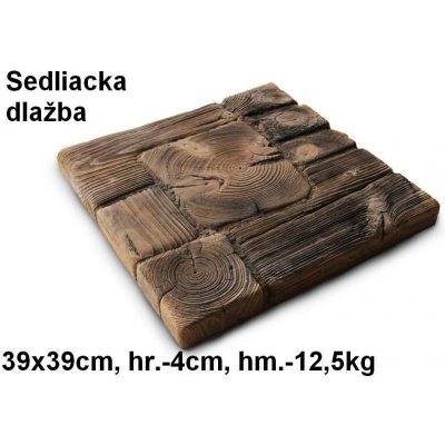 JAPE Sedliacka dlažba 39x39x4cm, betón-imitácia dreva, exteriér-mrazuvzdorná SD39x39