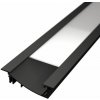 LEDprodukt LED lišta ZAPUSTENÁ BOČNÁ - čierna Dĺžka: 2m, Typ krytky: Mliečna krytka zasúvacia (difúzor)