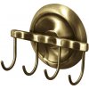 BISK Erga Deco, 4-háčik na uteráky, antická mosadz, ERG-02214