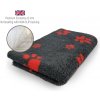 DRYBED Premium Vet Bed Economy 22 mm antracitový + červené labky 100 x 75 cm