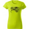 T-ričko Alfa Romeo Giulia GTA dámske tričko Farba trička: Limetková, Farba potlače: Čierna, Veľkosť: L