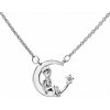 Eppi Strieborný náhrdelník v tvare mesiaca s diamantom Malý princ N48313