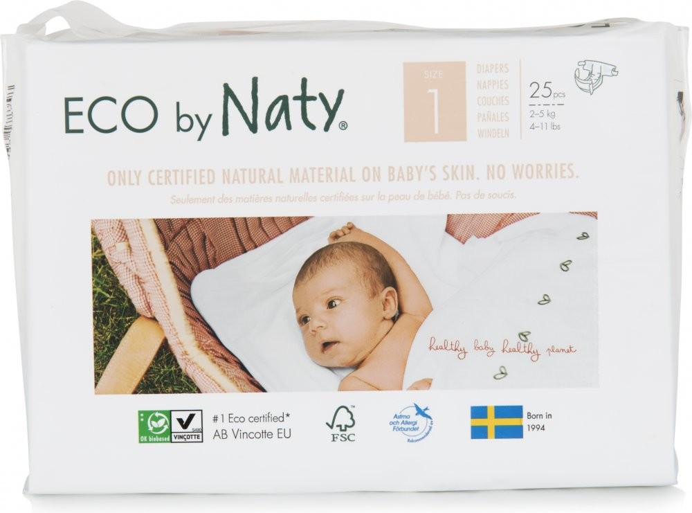 Naty Nature Babycare Newborn 1 2-5 kg 25 ks