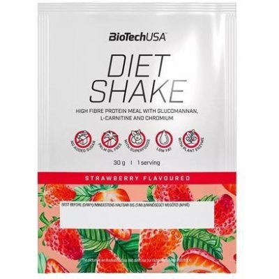 Srvátkový nápoj v prášku, 30g, BIOTECH USA "Diet Shake", jahoda