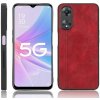 Kožený kryt Sewing na Oppo A58 5G - Červená