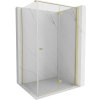 Mexen Mist-F T, 1-krídlový skladací sprchový kút pravý 120 x 75 cm, číre sklo, zlatý lesklý profil, 8A6T-120-075-50-00-P