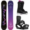 Gravity Sirene Black 24/25 snowboard + Gravity Rise black viazanie + Gravity Bliss black/purple topánky + zľava 16 € na príslušenstvo - 156 cm + S (EU 37)