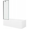 Mexen Cubik obdĺžniková vaňa 150 x 70 cm s plášťom a 1 krídlovou zástenou 60 cm, čierny vzor - 550315070X9506007070