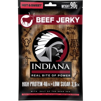 Indiana Jerky Beef Hot & Sweet Hovězí sušené maso s Chilli 90 g