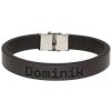 Ewena Kožený náramok hnedý s menom Dominik
