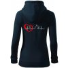 Nemecký ovčiak ekg - Mikina dámska trendy zipper s kapucňou - XL ( Tmavomodrá (veľmi tmavá - skoro čierna) )